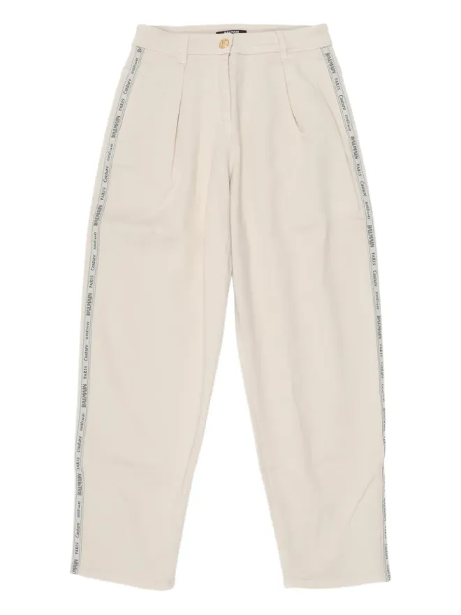 Balmain Kids Balmain Kids プリーツ入りサイドストライプ トラウザーの商品画像