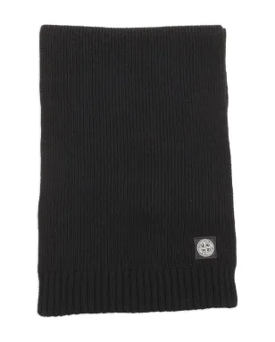 Stone Island Junior リブ編みロゴパッチスカーフ - サムネイル1