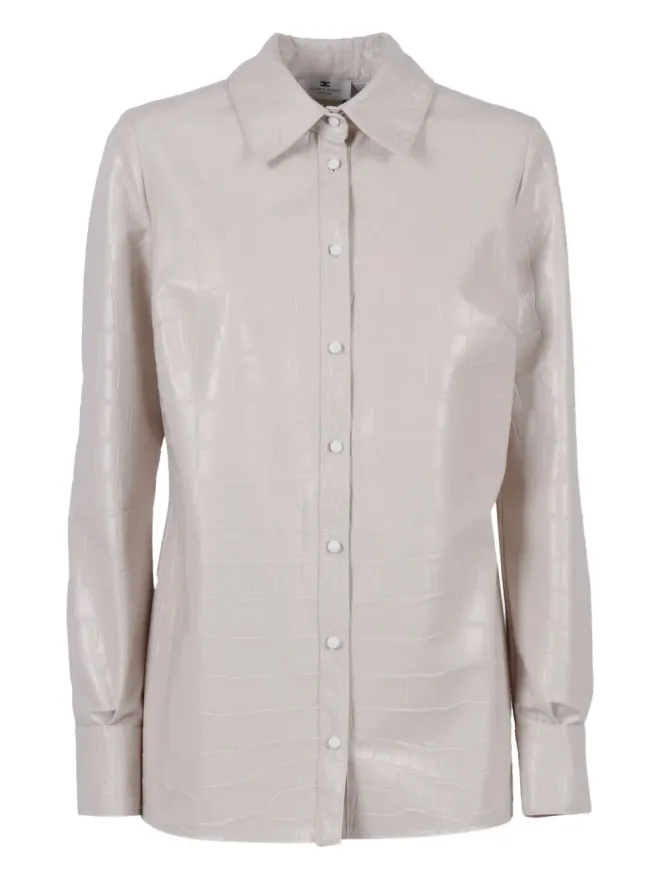 Elisabetta Franchi Elisabetta Franchi クロコダイルエフェクト ボタンフロント シャツの商品画像