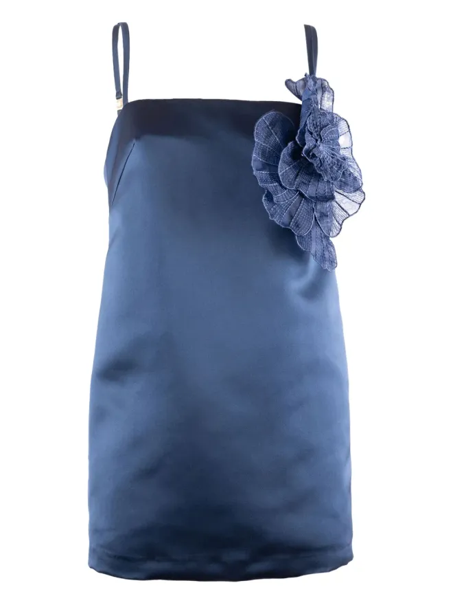 Elisabetta Franchi Elisabetta Franchi 花柄装飾スリップドレス ブルーの商品画像
