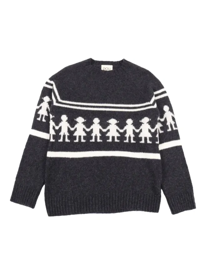 Douuod Kids Douuod Kids フェアアイル柄セーター グレーの商品画像