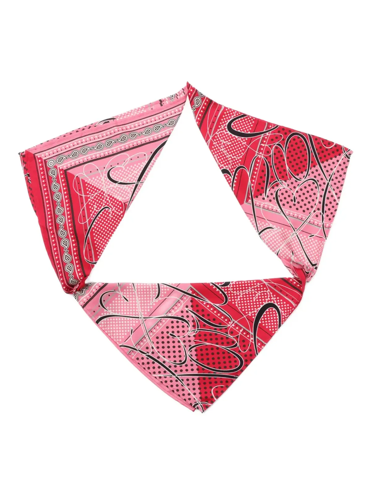 Faliero Sarti bandana柄シルクスカーフ（レッド） - 画像1