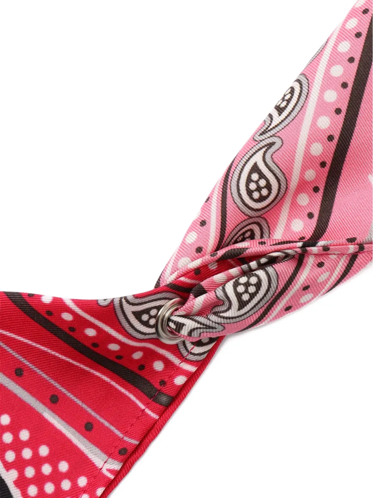 Faliero Sarti bandana柄シルクスカーフ（レッド） - 画像2