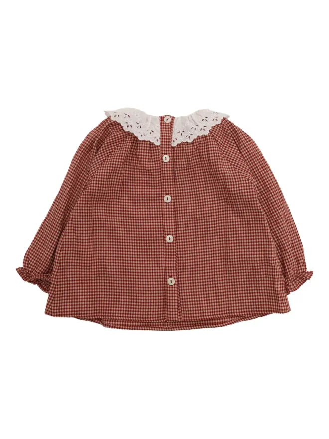 Tartine Et Chocolat Tartine Et Chocolat チェック柄のトリム付きブラウスの商品画像