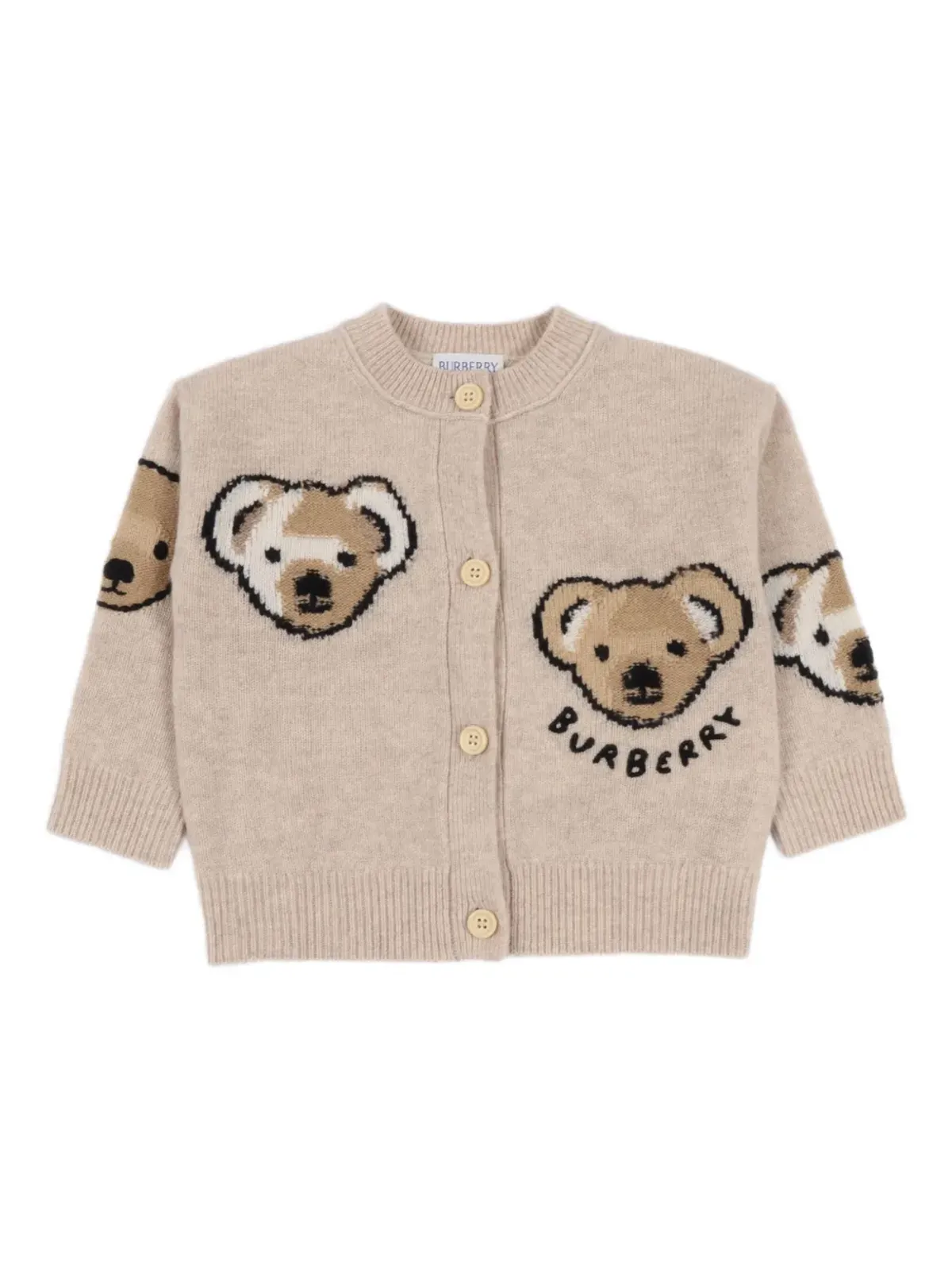 Burberry Kids クマ刺繍入りカーディガン - 画像1