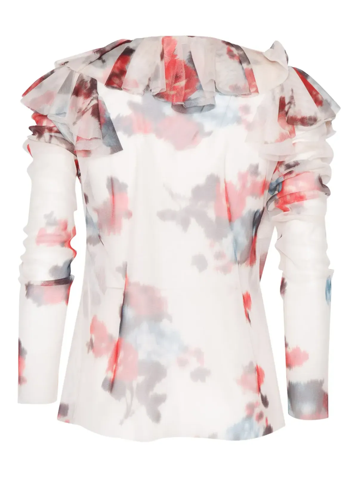 Philosophy Di Lorenzo Serafini Kids フリルネック花柄プリント ブラウス - 画像2