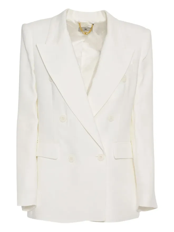 Elisabetta Franchi Elisabetta Franchi ダブルブレストリネンジャケットの商品画像