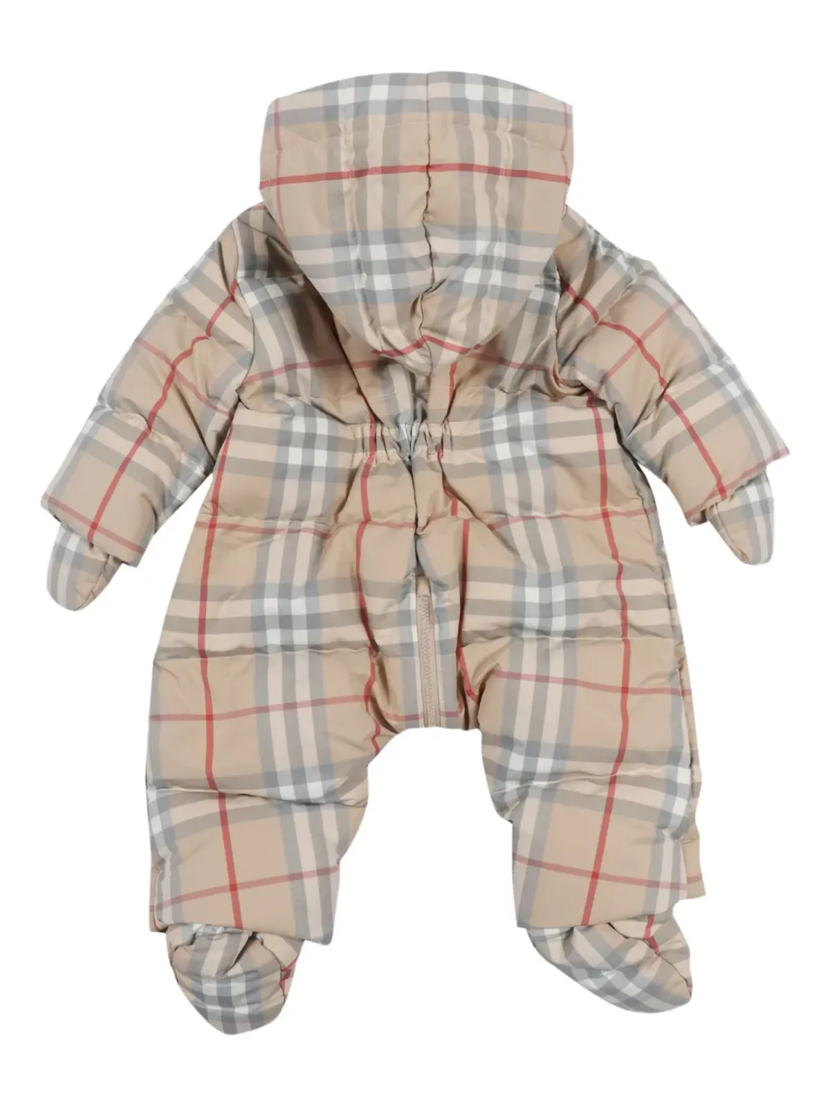 Burberry Kids チェック柄キルティッド中綿入りロンパース - 画像2