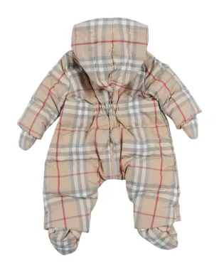 Burberry Kids チェック柄キルティッド中綿入りロンパース - サムネイル2