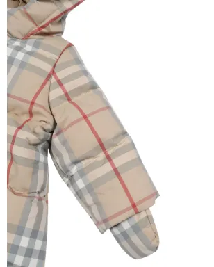 Burberry Kids チェック柄キルティッド中綿入りロンパース - サムネイル3