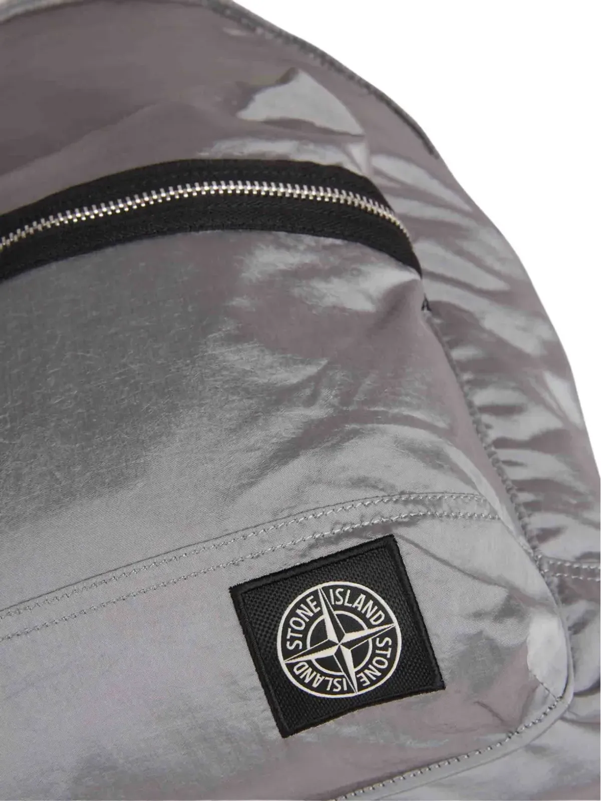 Stone Island メタリックジップファスニングバックパック グレー - 画像5