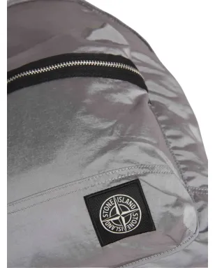 Stone Island メタリックジップファスニングバックパック グレー - サムネイル5