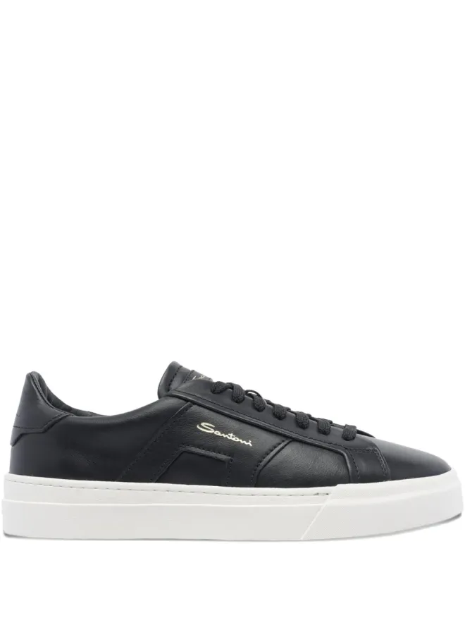 Santoni Santoni round-toe leather sneakers - Blackの商品画像