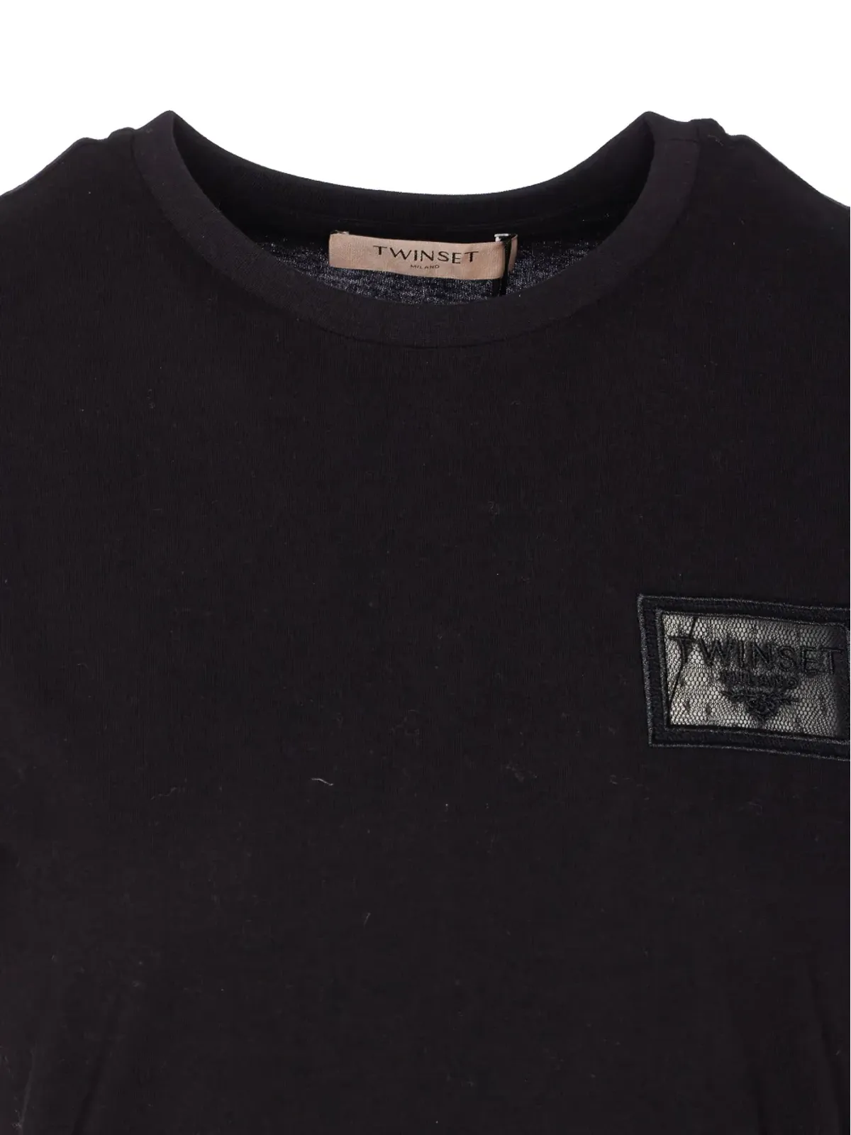 TWINSET 刺繍ロゴ入りクルーネック Tシャツ - 画像4