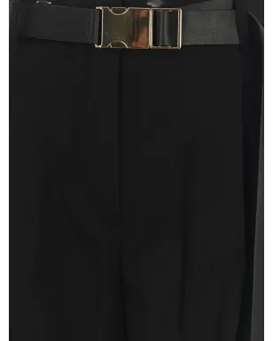 Max Mara バックル留めプリーツパンツ ブラック - サムネイル2