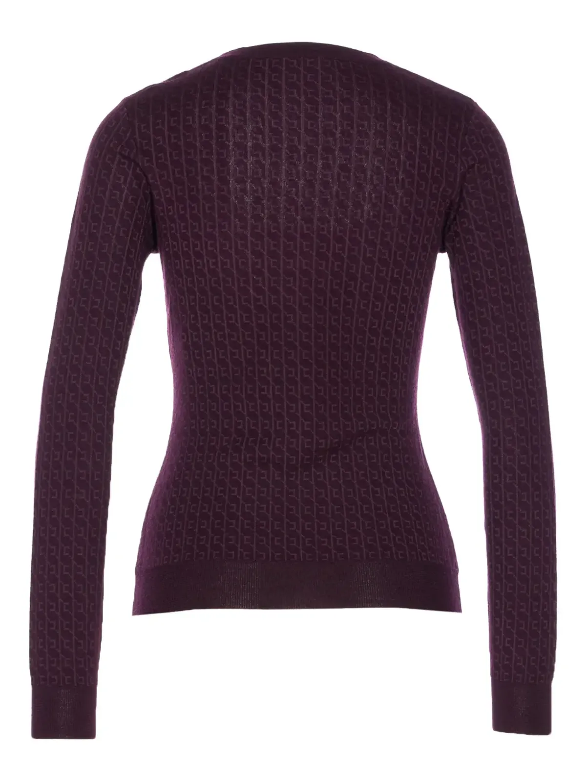 Elisabetta Franchi パターンジャカード長袖トップ - Purple - 画像2