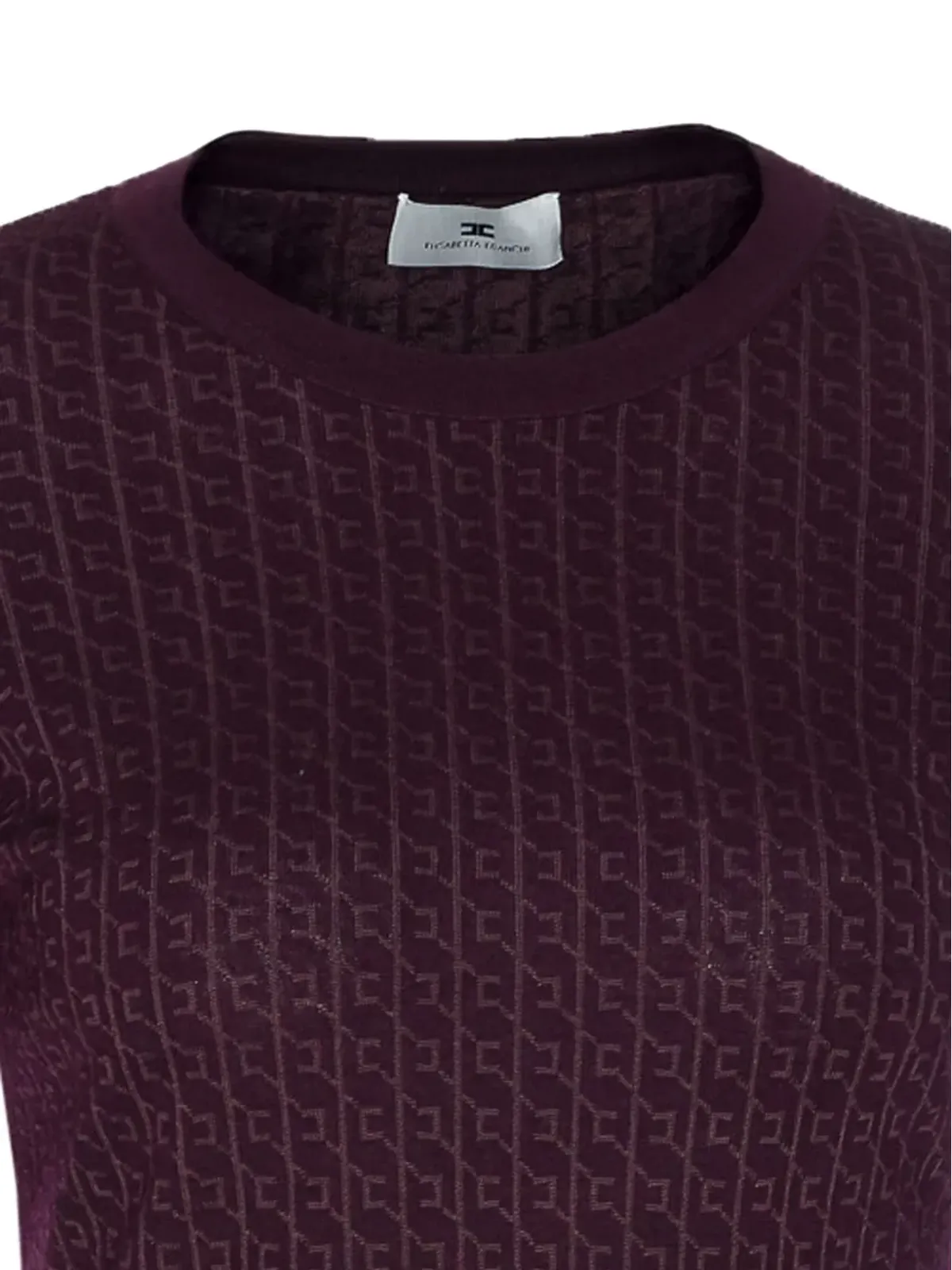 Elisabetta Franchi パターンジャカード長袖トップ - Purple - 画像4