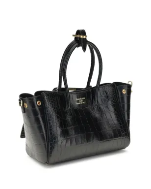 Balenciaga クロコダイルエフェクト・トップハンドルショルダーバッグ（ブラック） - サムネイル3