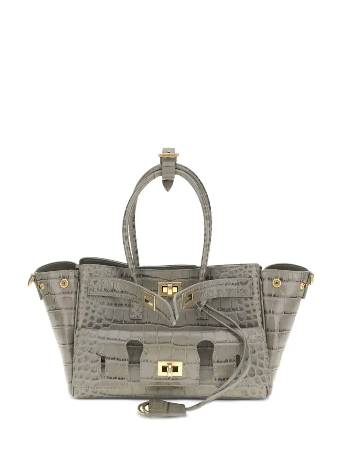 Balenciaga Bel Air クロコダイルエフェクト レザー トートバッグ - 画像1