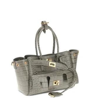Balenciaga Bel Air クロコダイルエフェクト レザー トートバッグ - サムネイル2