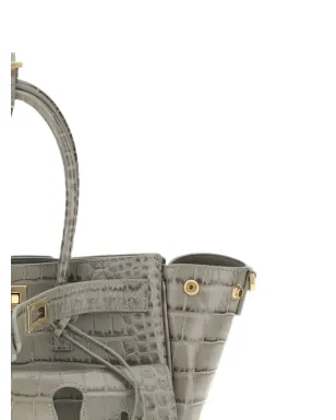 Balenciaga Bel Air クロコダイルエフェクト レザー トートバッグ - サムネイル3