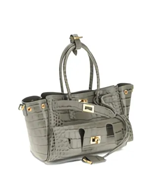 Balenciaga Bel Air クロコダイルエフェクト レザー トートバッグ - サムネイル4