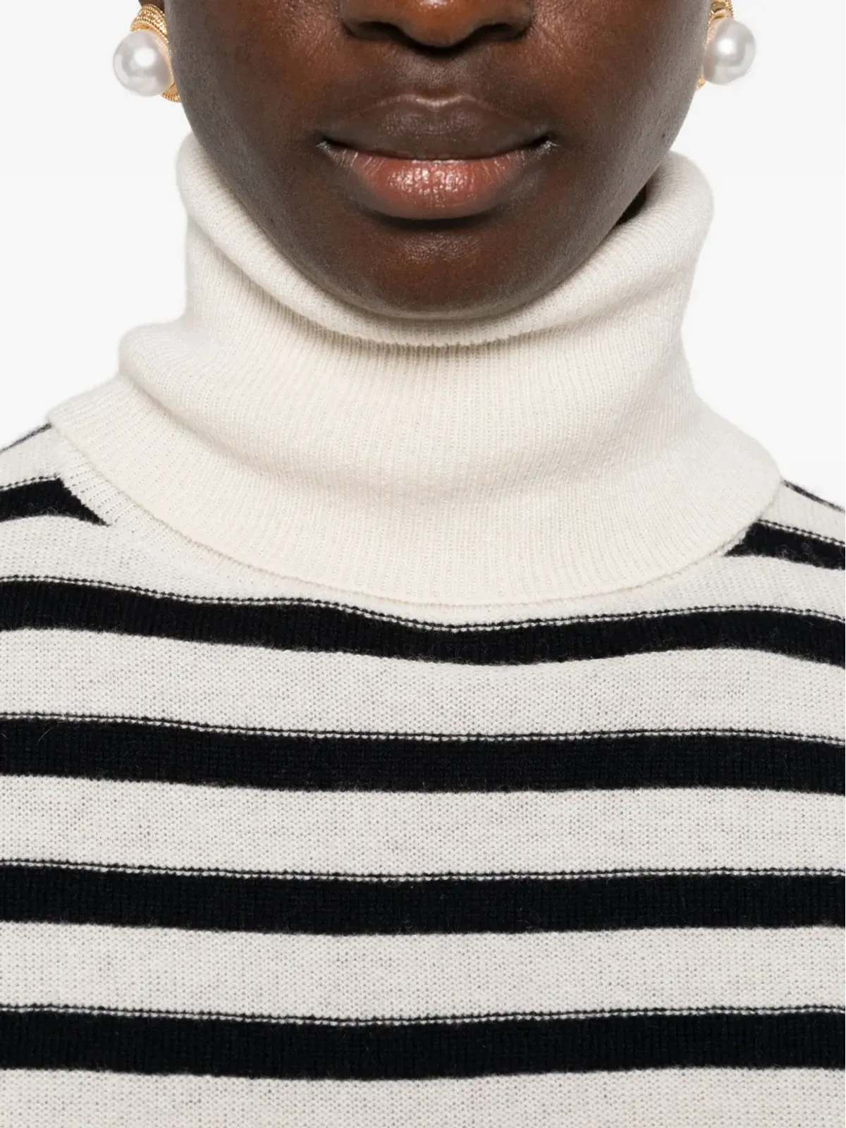Allude ストライプ タートルネック セーター - 画像5