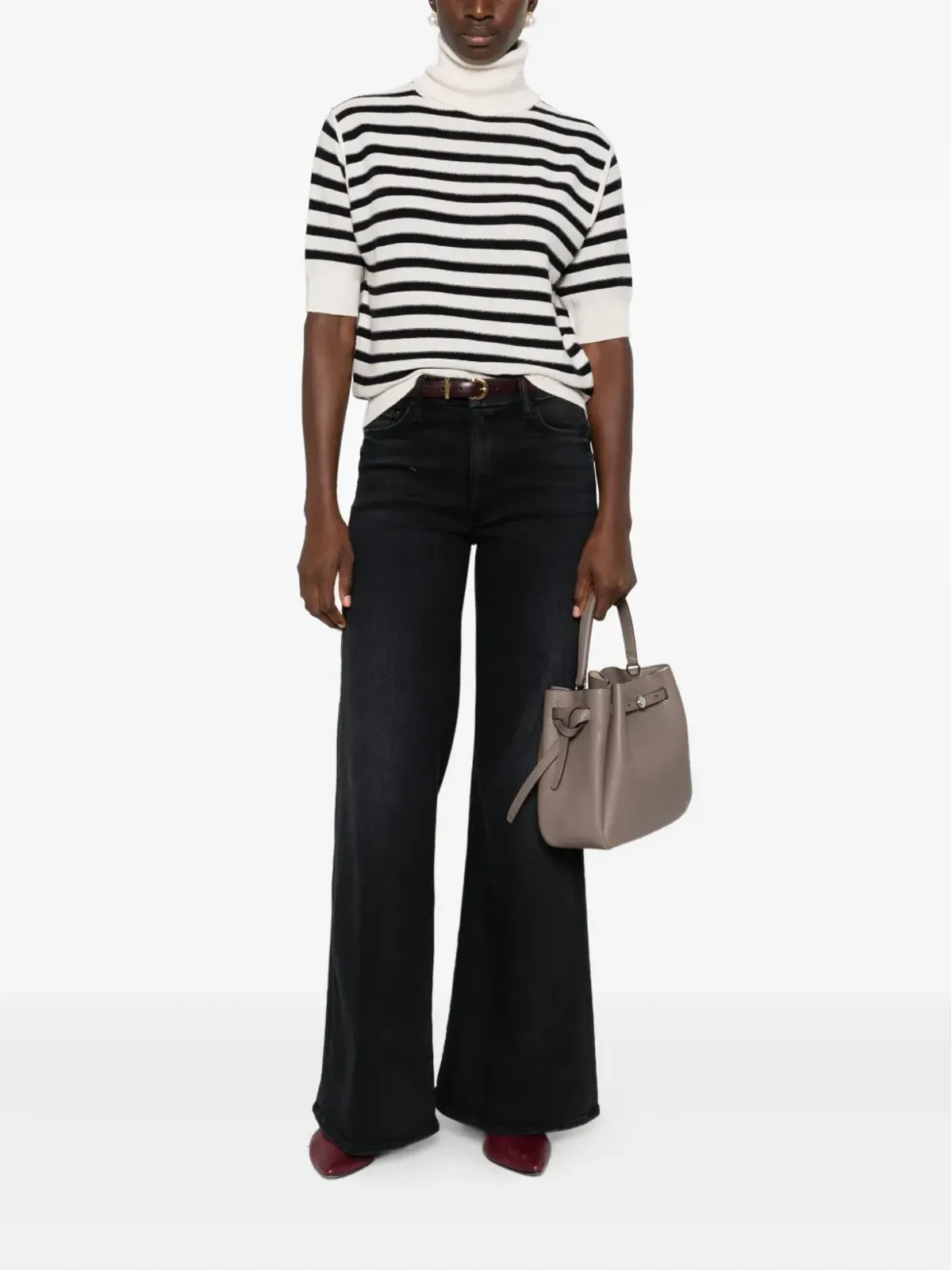 Allude ストライプ タートルネック セーター - 画像2