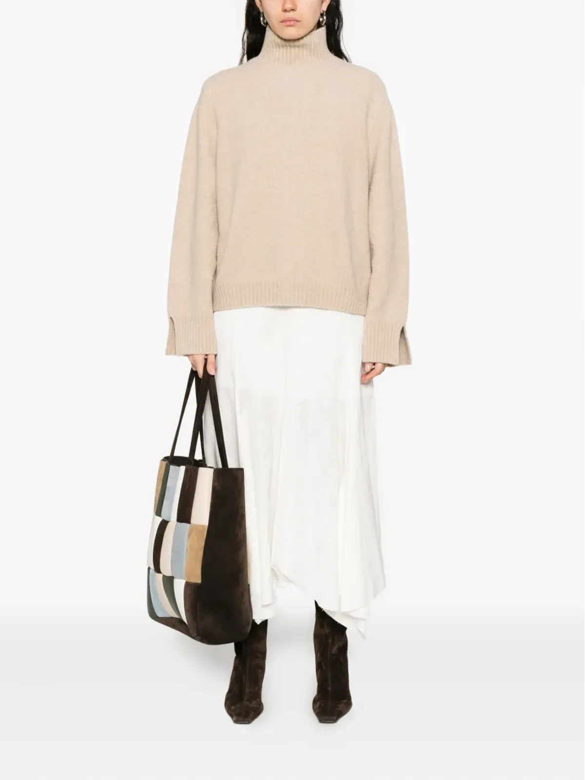 Allude ハイネック・スプリットカフ セーター - 画像2