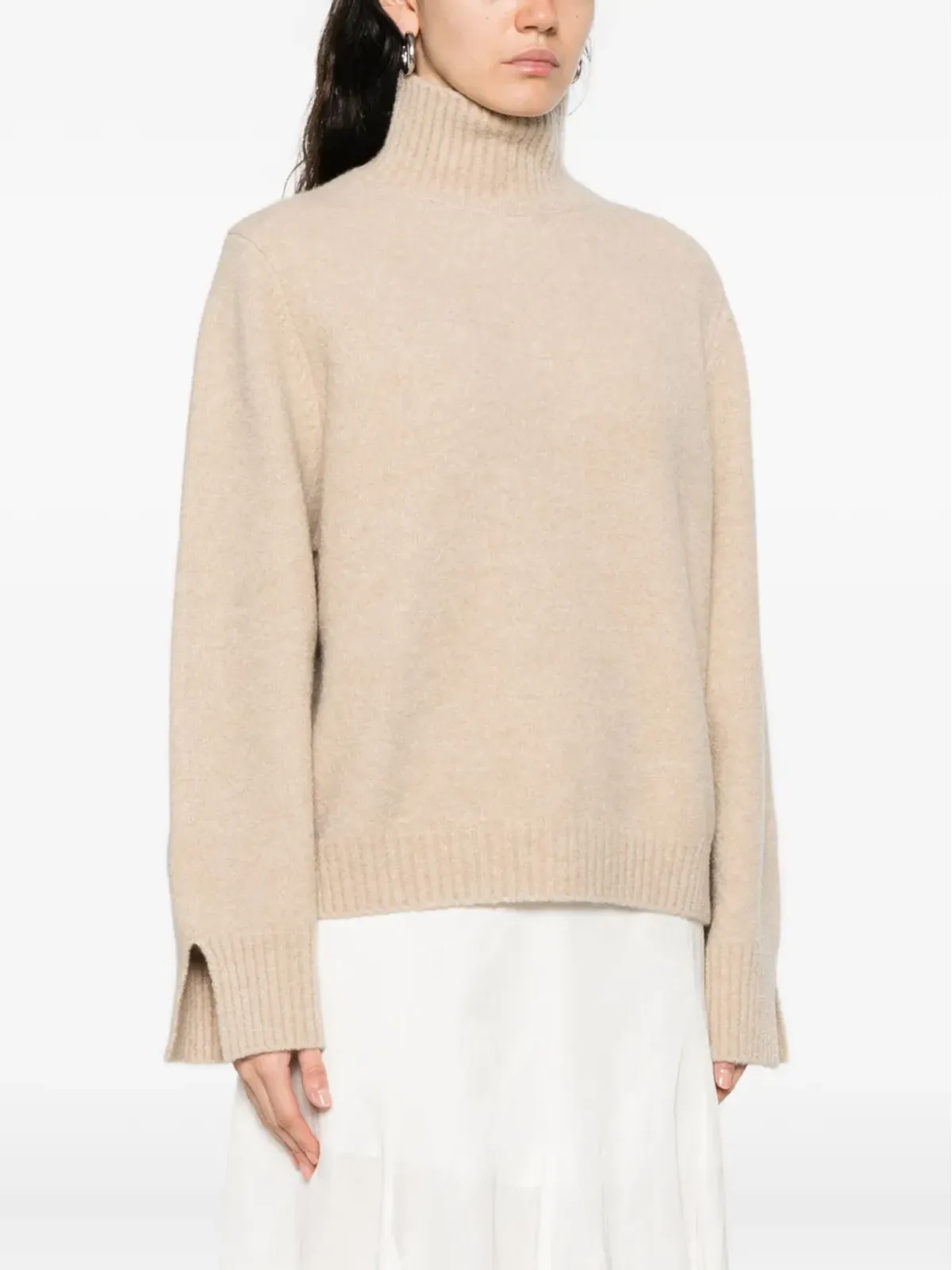 Allude ハイネック・スプリットカフ セーター - 画像3