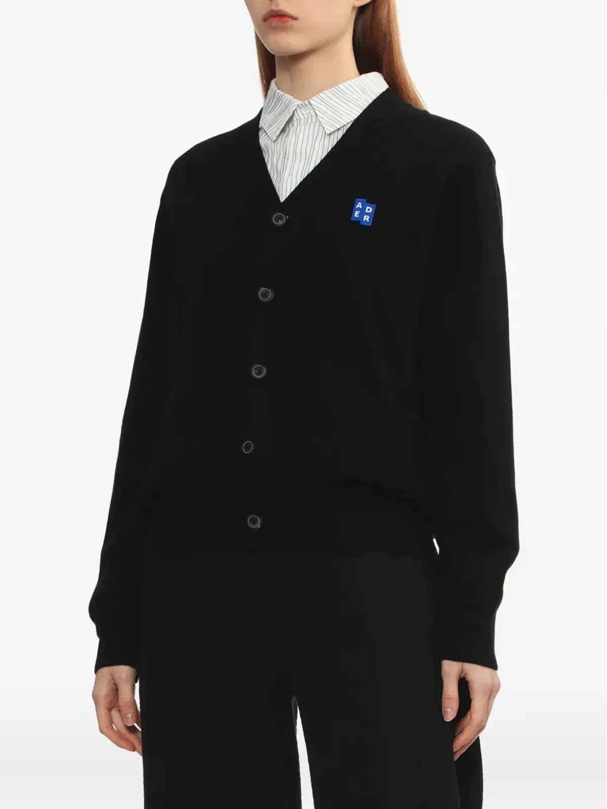 Ader Error Sig; BLタグ ロゴプレート ボタン付きカーディガン - 画像3