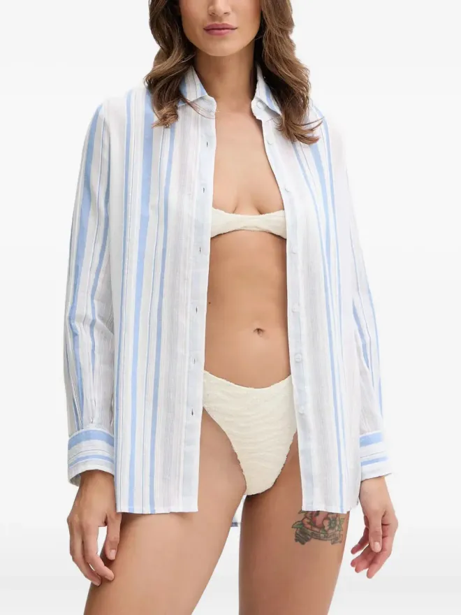 Melissa Odabash Melissa Odabash ライトブルーのストライプシャツの商品画像
