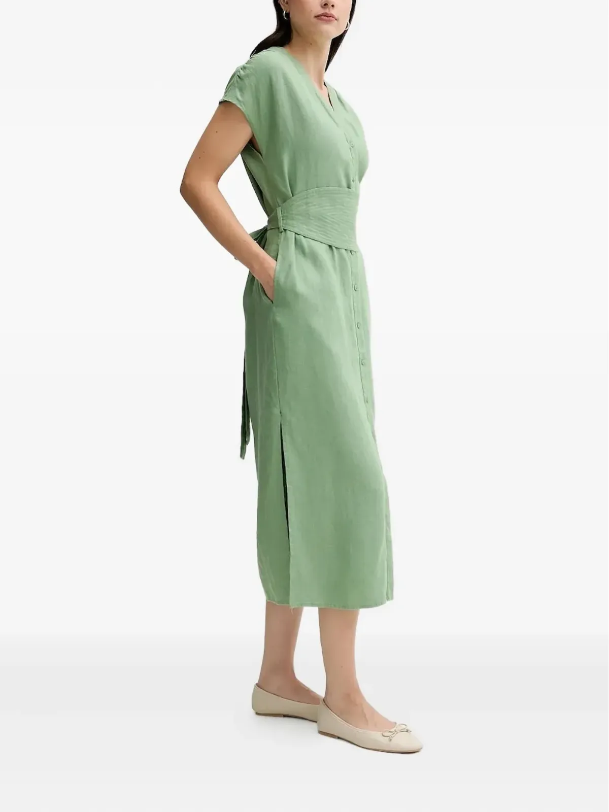 Pedro Del Hierro ベルト付きリネンワンピース - 画像1