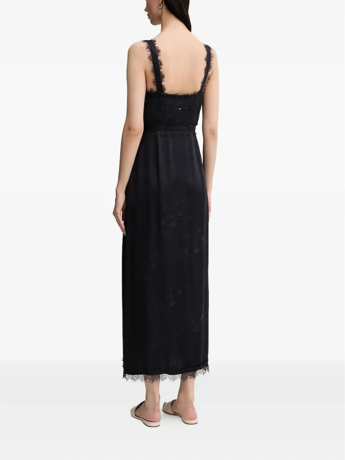 Pedro Del Hierro レーストリム付きサテン ドレス - 画像2