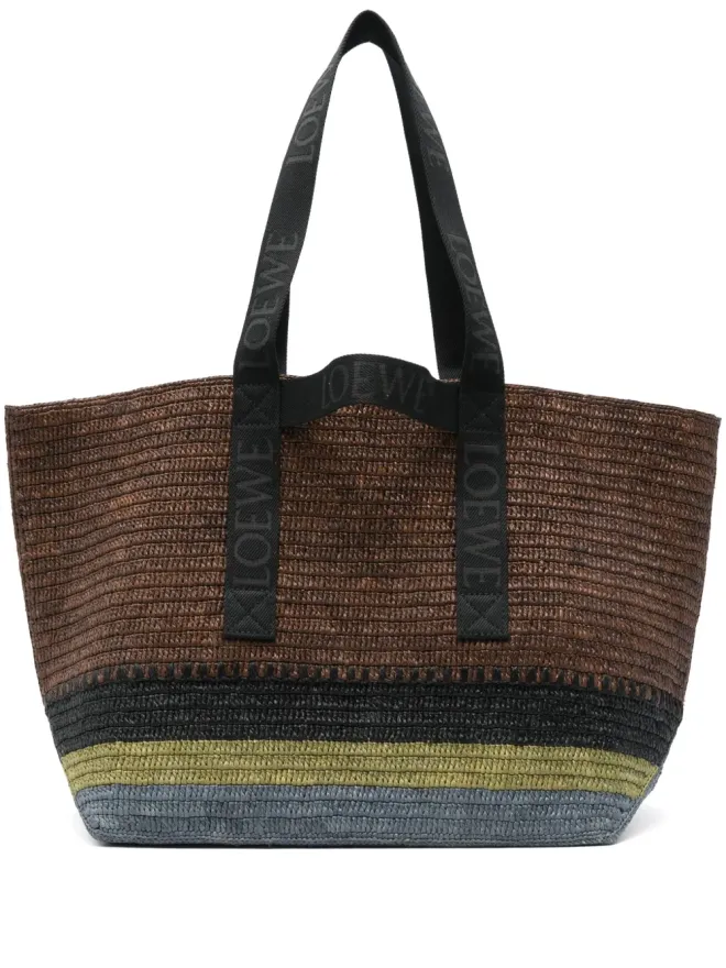 LOEWE LOEWE フォールド・ショッパー ラフィア織 ロゴ トートバッグの商品画像