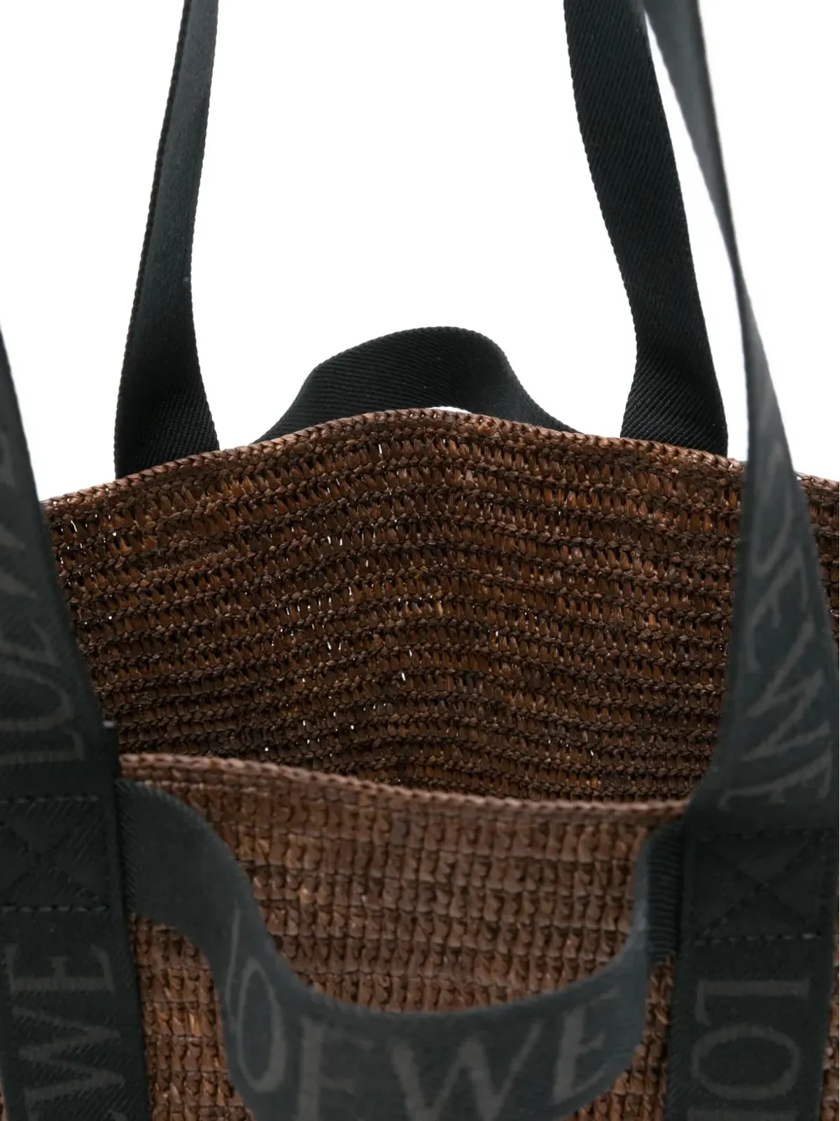LOEWE フォールド・ショッパー ラフィア織 ロゴ トートバッグ - 画像5