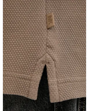 Michael Kors ブラウンのテクスチャードウェーブ ポロシャツ - サムネイル4