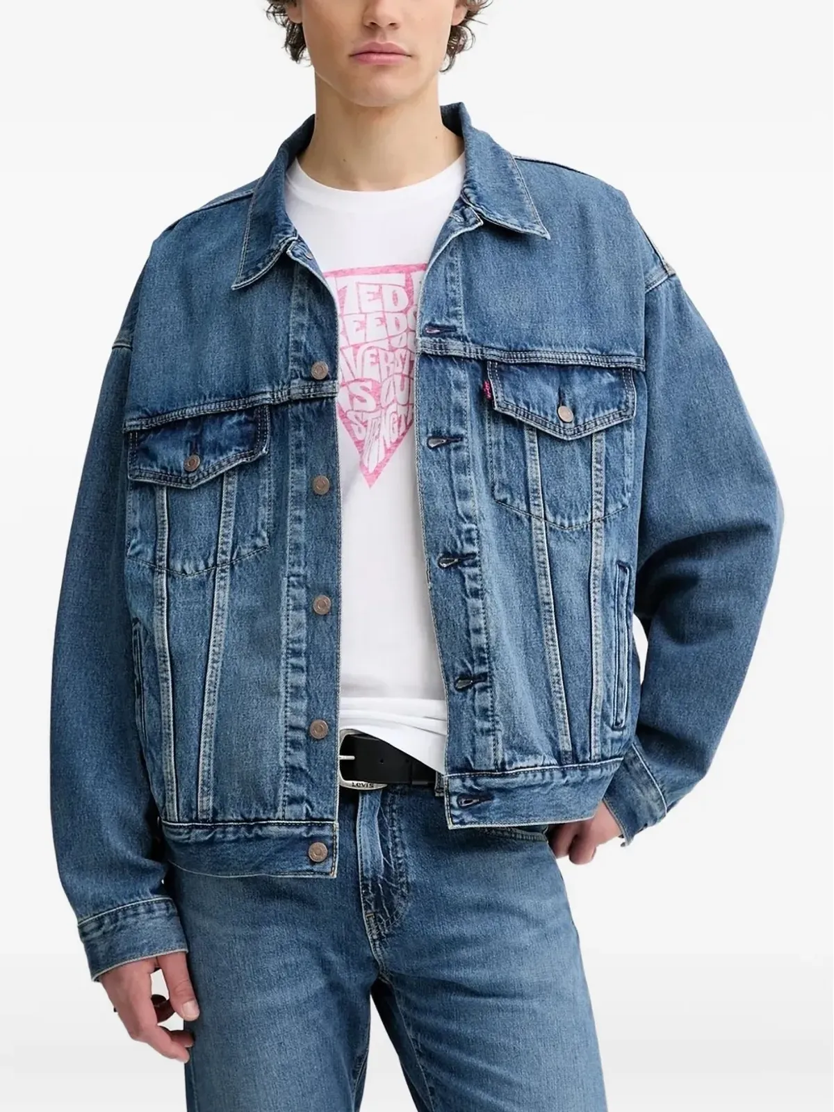 Levi's トラッカー ボタンフロント デニムジャケット - ブルー - 画像1