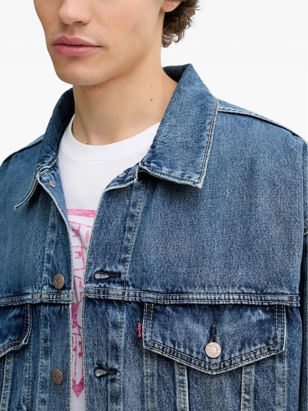 Levi's トラッカー ボタンフロント デニムジャケット - ブルー - 画像4