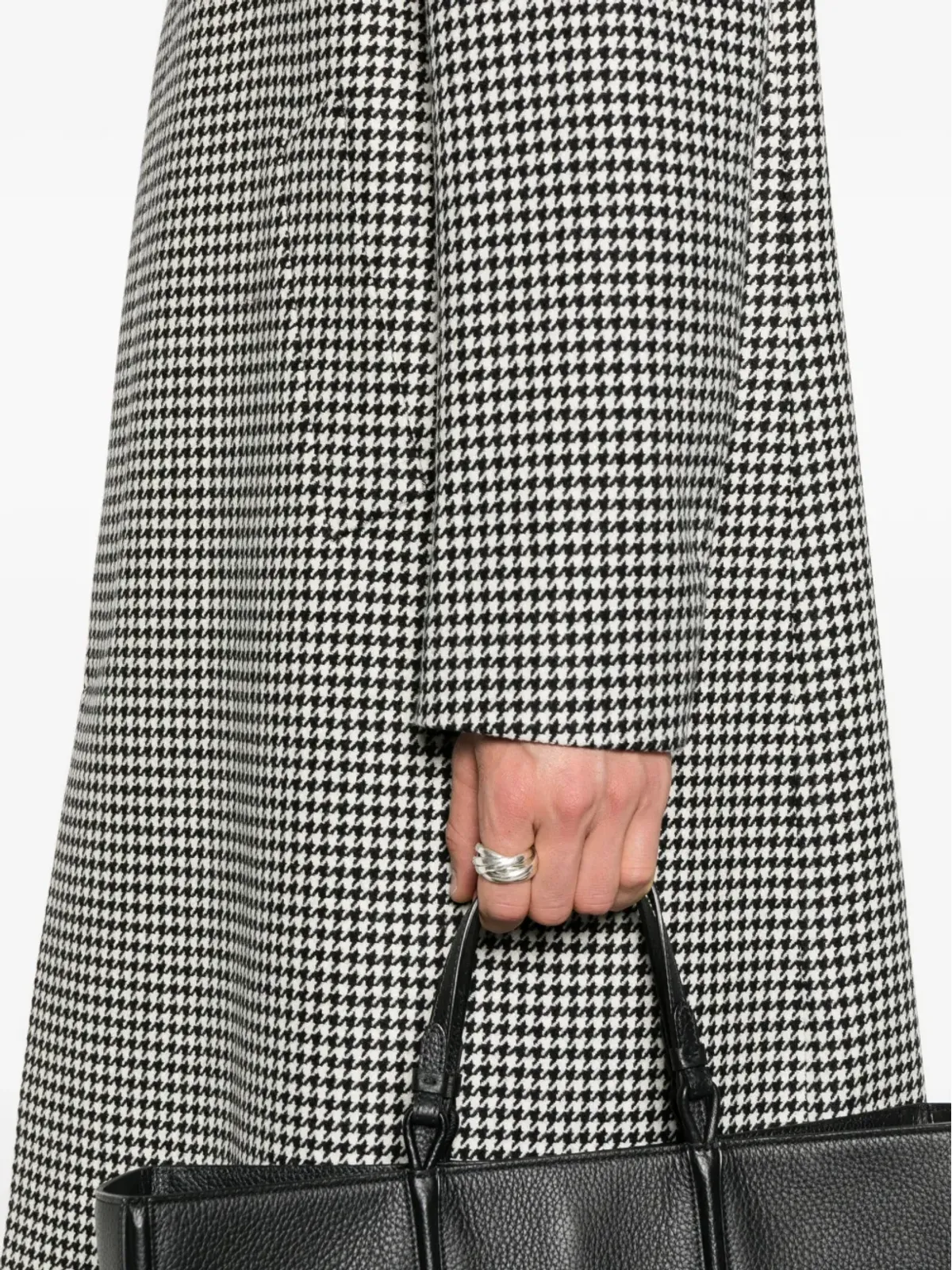 Lardini ハウンドトゥース ウールコート - 画像5