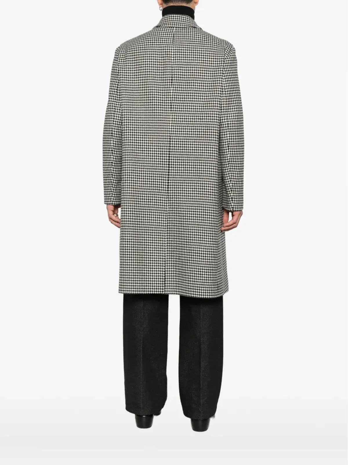 Lardini ハウンドトゥース ウールコート - 画像4