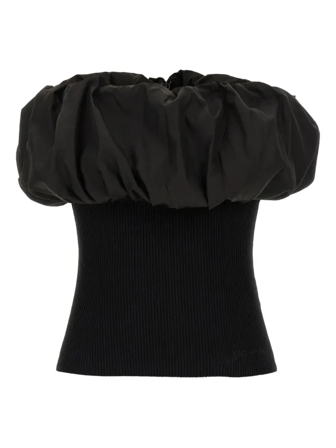 Ganni GANNI リブ編みオフショルダートップの商品画像