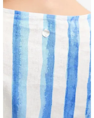 Pedro Del Hierro puff-sleeve striped top - Blue - サムネイル5