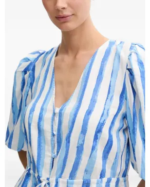 Pedro Del Hierro puff-sleeve striped top - Blue - サムネイル3