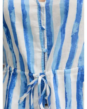 Pedro Del Hierro puff-sleeve striped top - Blue - サムネイル4