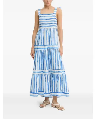 Pedro Del Hierro スモックストライプミディドレス - サムネイル1