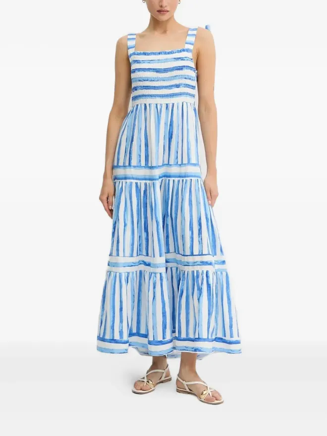 Pedro Del Hierro Pedro Del Hierro スモックストライプミディドレスの商品画像