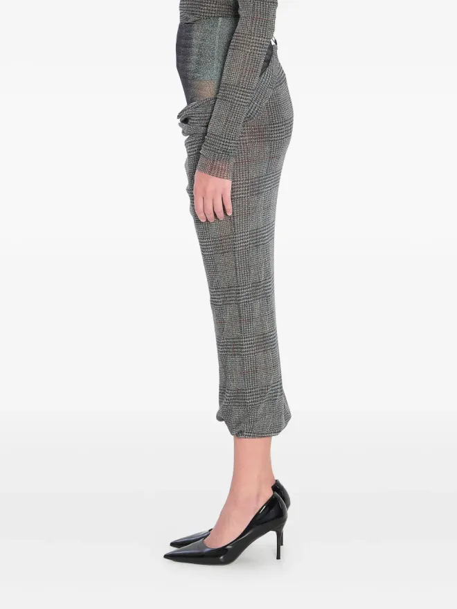 Jean Paul Gaultier Jean Paul Gaultier ボディシャドー チェック柄ミディスカート - グレーの商品画像
