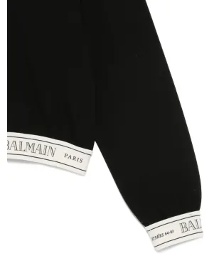 Balmain Kids ロゴバンド付きクロップトップ ブラック - サムネイル3