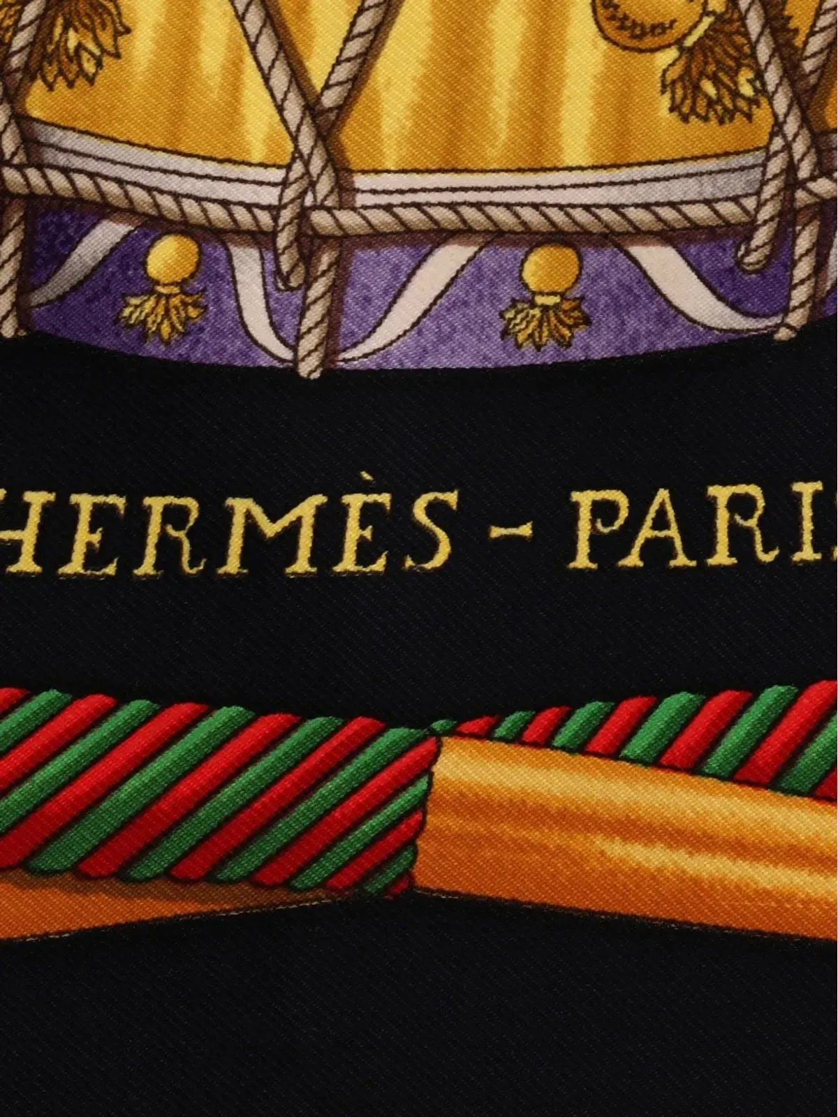 Hermès Pre-Owned レ・タンブール シルクスカーフ ブラック - 画像2